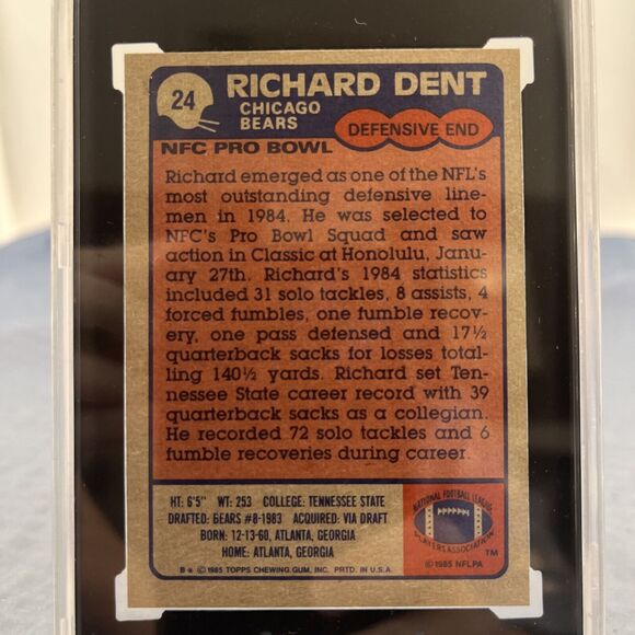 1985 Topps #24 Richard Dent GRADED SGC 7 Near Mint - Picture 5 of 5